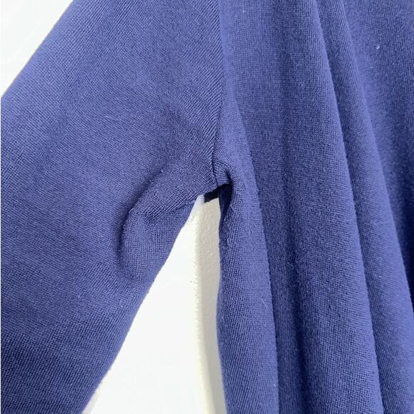 Ann Taylor Long Line Waterfall Cardigan Pockets Navy Blue Size XL Office Work - Picture 5 of 6